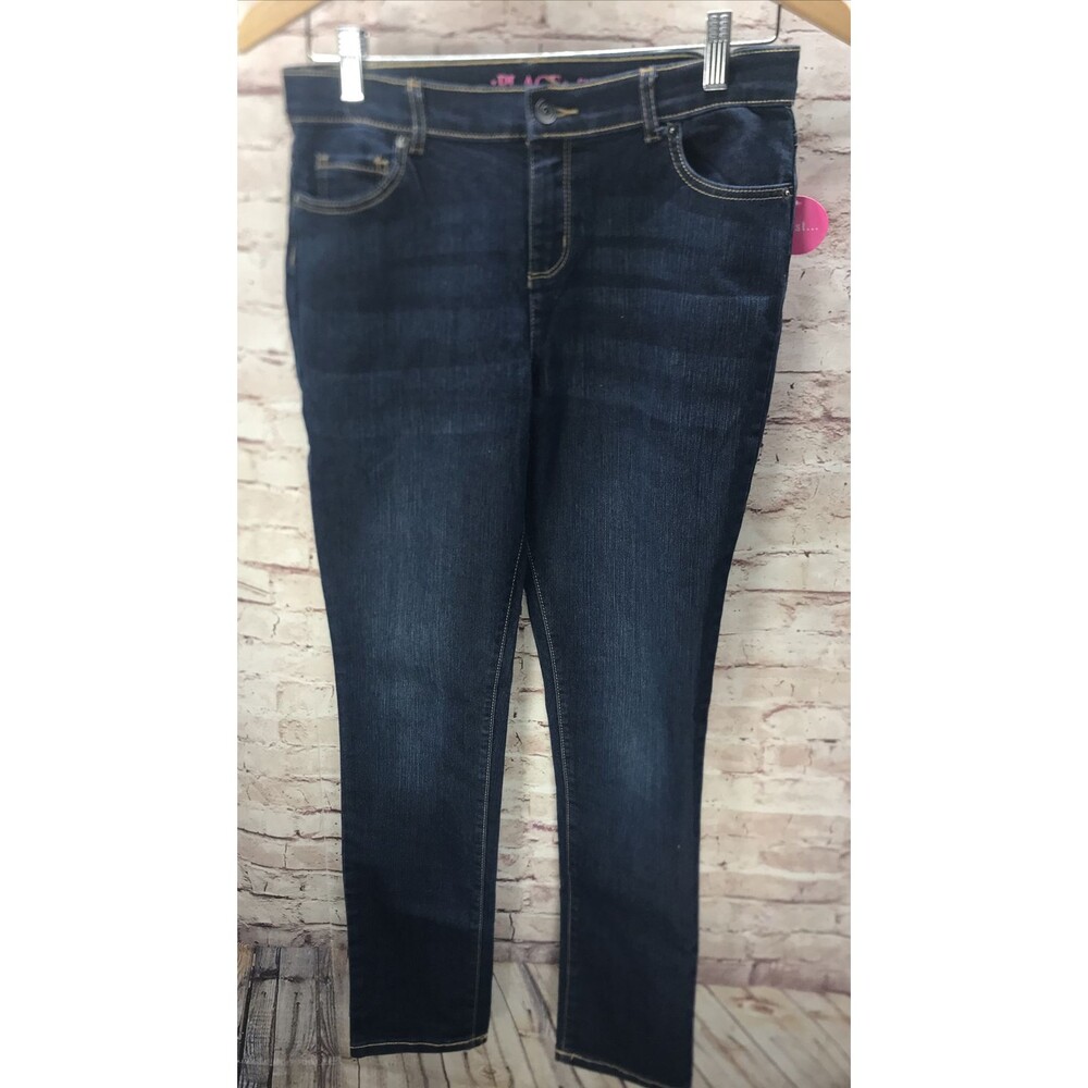 Place Girls Jeans Size 16 Super Skinny Dark Wash Distress NWT